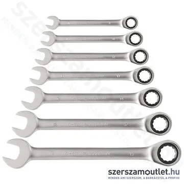 EXTOL Racsnis csillag-villáskulcs készlet 7 részes (8-19mm)