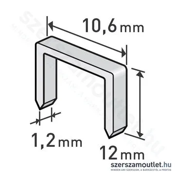 EXTOL Tűzőgépkapocs, profi 10,6x1,2x0,52mm /12mm (1000db)