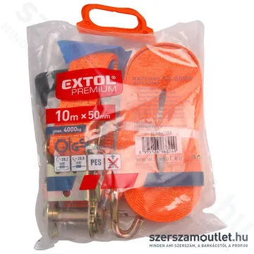 EXTOL Rakományrögzítő gurtni, kampós, max.:4000kg, 6mx50mm