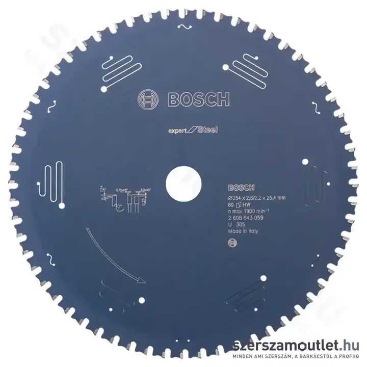 BOSCH Expert for Steel körfűrésztárcsa acélra (254x25,4 mm) 60 fog
