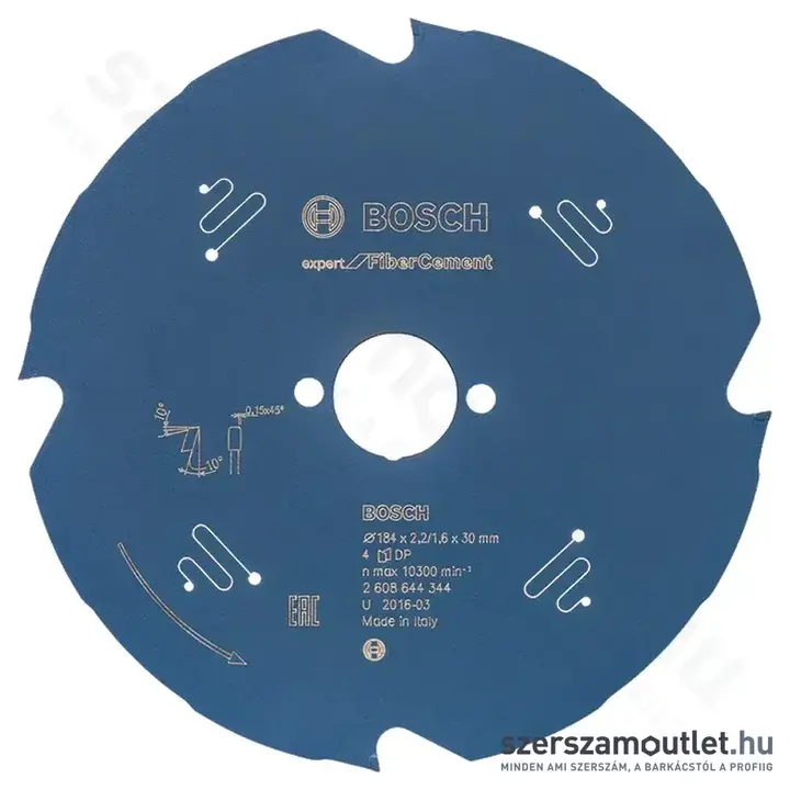 BOSCH Expert for FiberCement körfűrésztárcsa (184x2,2x30 mm) 4 fog