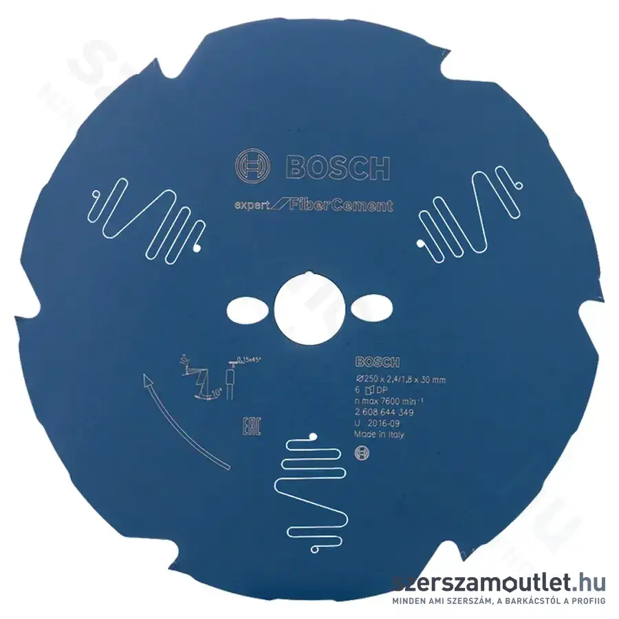 BOSCH Expert for FiberCement körfűrésztárcsa (250x2,2x30 mm) 6 fog
