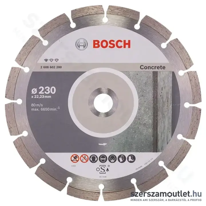 BOSCH Standard for Concrete gyémánt vágótárcsa 230x2,3x22,23mm 1db (2608602200)