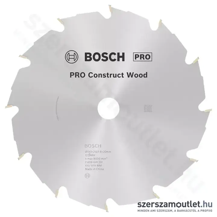 BOSCH Construct Wood körfűrészlap 190x20/16mm 12 fog