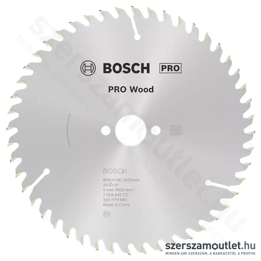 BOSCH Optiline Wood körfűrészlap kézi körfűrészekhez, 160x1,8/1,2x20/16 48 fog