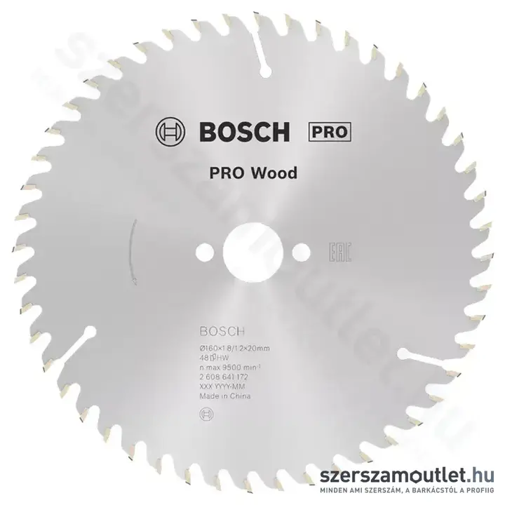 BOSCH Optiline Wood körfűrészlap kézi körfűrészekhez, 160x1,8/1,2x20/16 48 fog