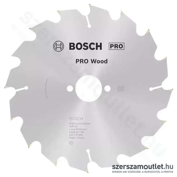 BOSCH Optiline Wood körfűrészlap kézi körfűrészekhez, 190x2,0/1,3x30mm 16 fog