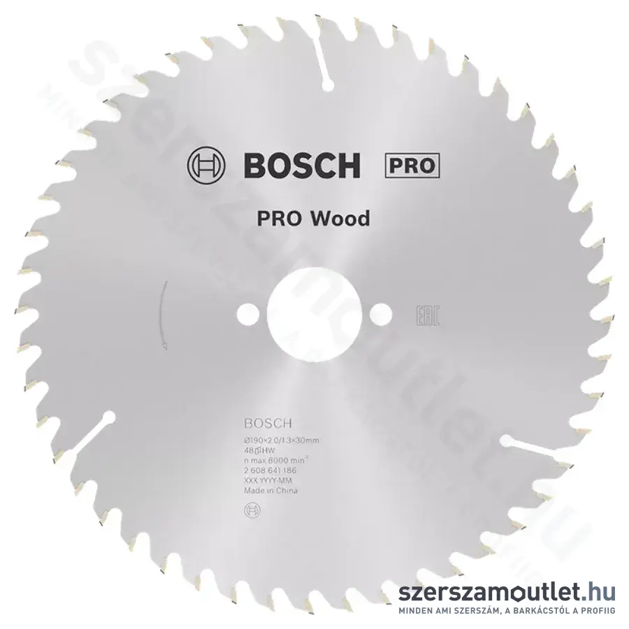BOSCH Optiline Wood körfűrészlap kézi körfűrészekhez, 190x2,0/1,3x30mm 48 fog