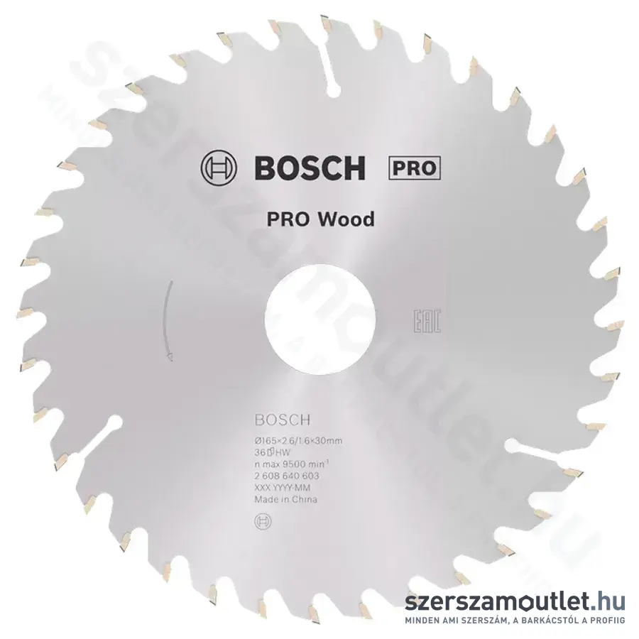 BOSCH Optiline Wood körfűrészlap kézi körfűrészekhez, 165x2,6/1,6x30 36 fog