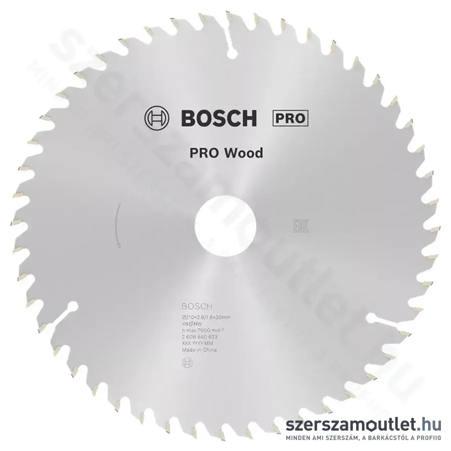 BOSCH Optiline Wood körfűrészlap kézi körfűrészekhez, 210x2,8/1,8x30mm 48 fog