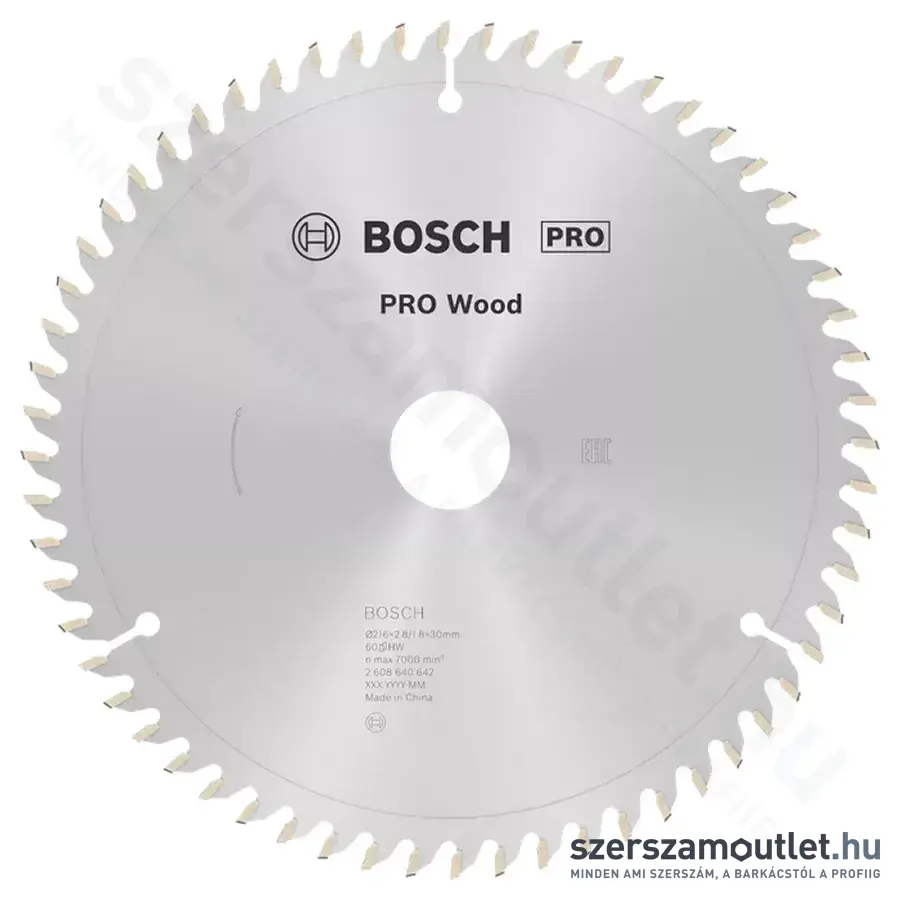 BOSCH Optiline Wood körfűrészlap leszabó és gérvágó fűrészekhez, 216x2,8/1,8x30mm 60 fog
