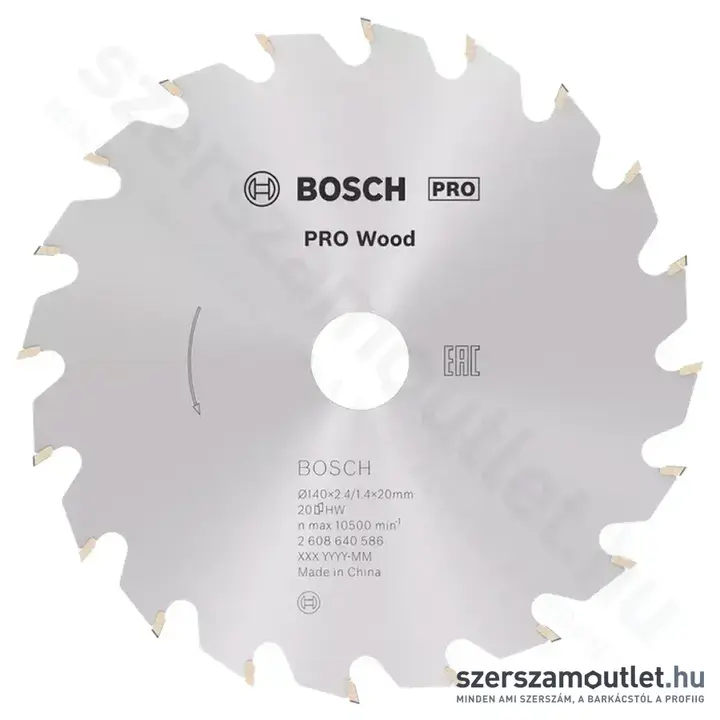 BOSCH Optiline Wood körfűrészlap kézi körfűrészekhez, 140x2,4/1,4x20mm 20 fog
