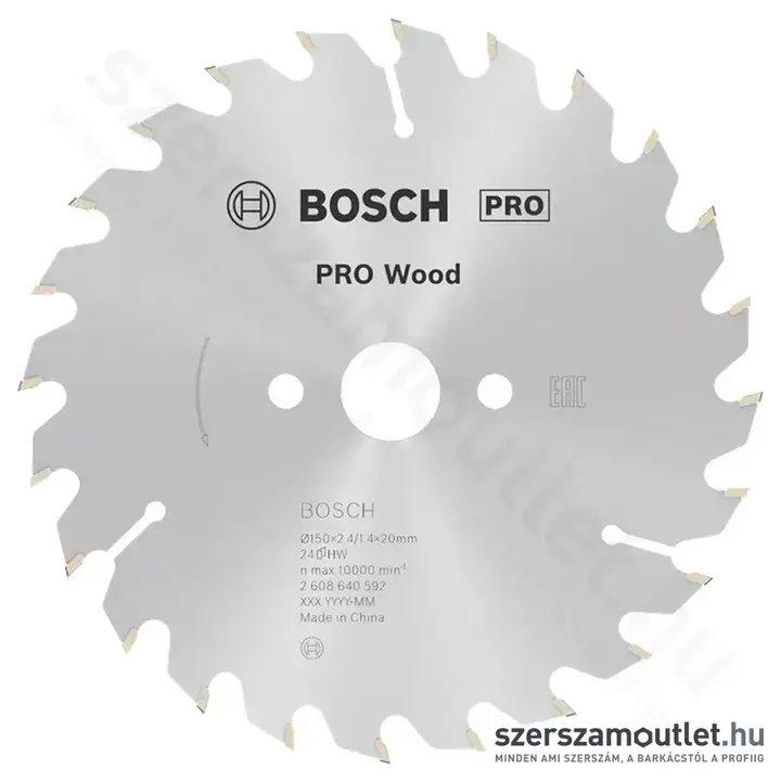 BOSCH Optiline Wood körfűrészlap kézi körfűrészekhez, 150x2,4/1,4x20/16 24 fog