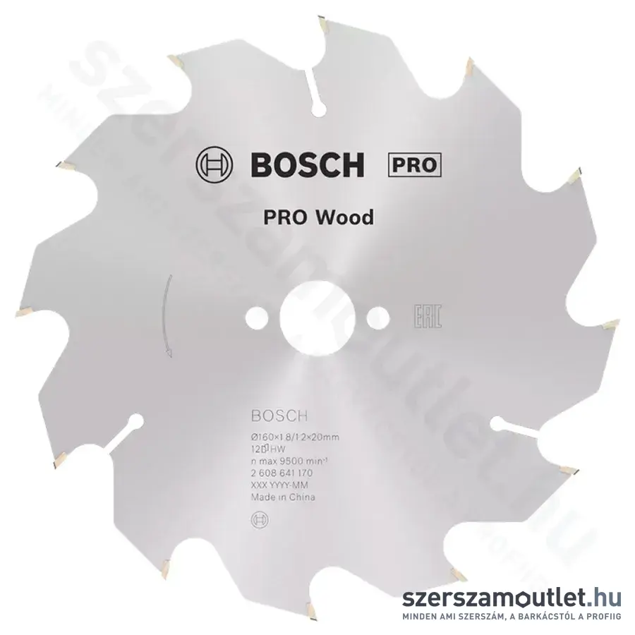BOSCH Optiline Wood körfűrészlap kézi körfűrészekhez, 160x1,8/1,2x20/16 12 fog