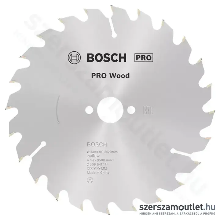 BOSCH Optiline Wood körfűrészlap kézi körfűrészekhez, 160x1,8/1,2x20/16 24 fog