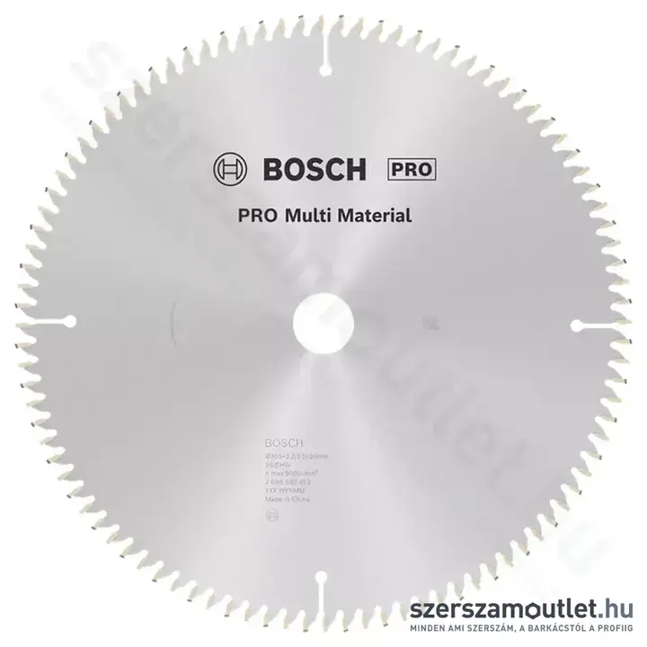 BOSCH Multi Material körfűrészlap gérvágó és asztali körfűrészhez, 305x3,2/2,5x30mm 96 fog, HLTCG