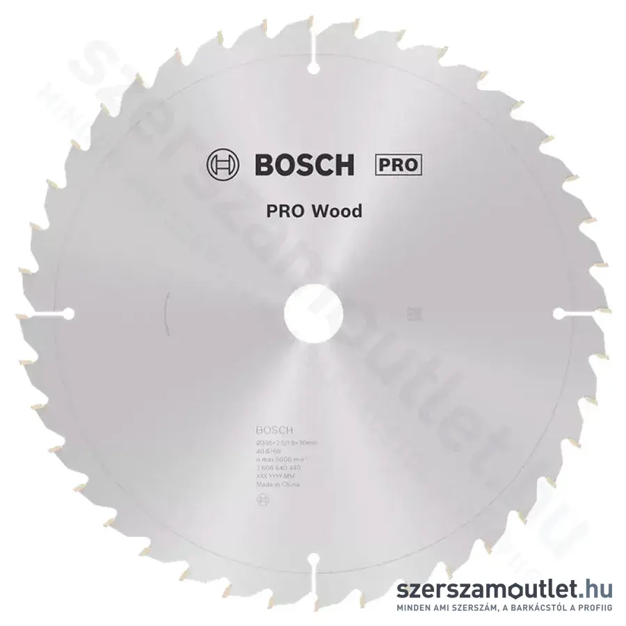 BOSCH Optiline Wood körfűrészlap leszabó és gérvágó fűrészekhez, 305x2,5/1,8x30mm 40 fog