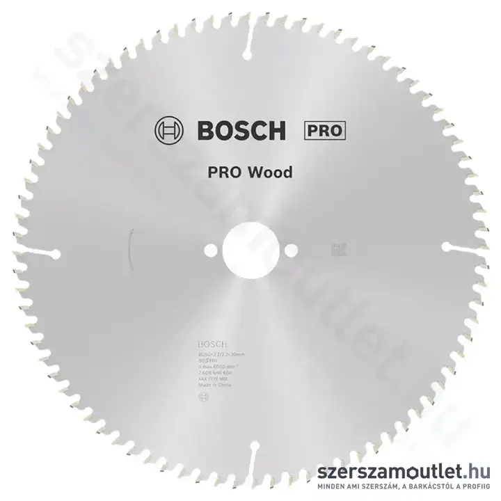 BOSCH Optiline Wood körfűrészlap asztali körfűrészekhez, 250x3,2/2,2x30mm 80 fog