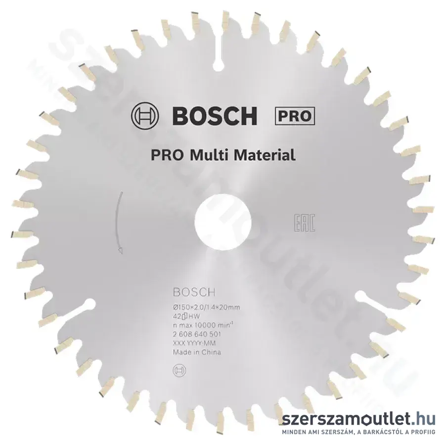 BOSCH Multi Material körfűrészlap kézi körfűrészhez, 150x2,0/1,4x20/16 42 fog, HLTCG
