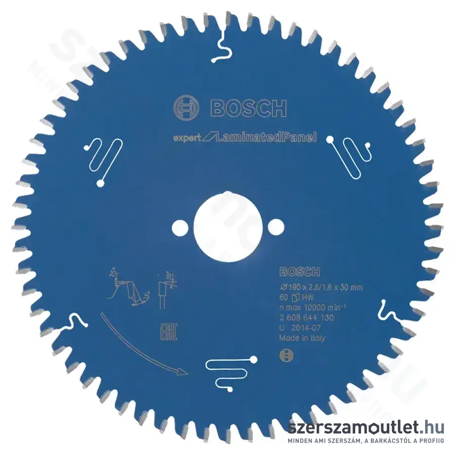 BOSCH Expert for LaminatedPanel körfűrészlap 190x2,6/1,6x30mm 60 fog, ATB