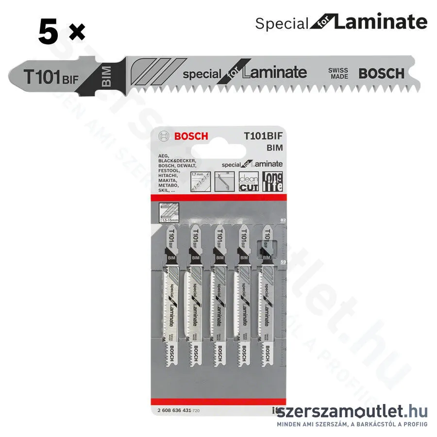 BOSCH T 101 BIF Special for Laminate szúrófűrészlap 83mm [5db/csomag] (2608636431)