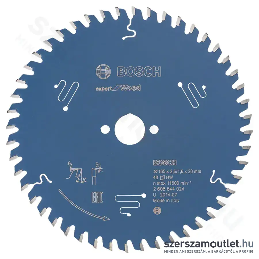 BOSCH Expert for Wood körfűrészlap 165x2,6/1,6x20mm T48 (2608644024)