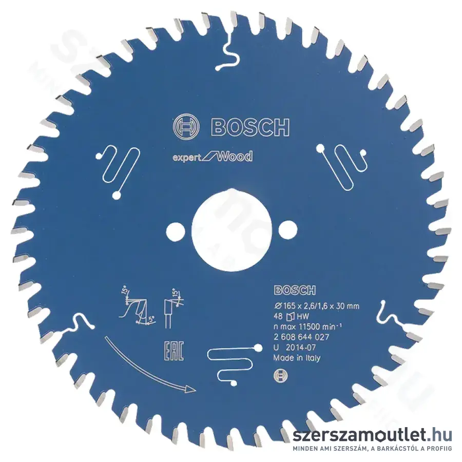 BOSCH Expert for Wood körfűrészlap 165x2,6/1,6x30mm T48 (2608644027)