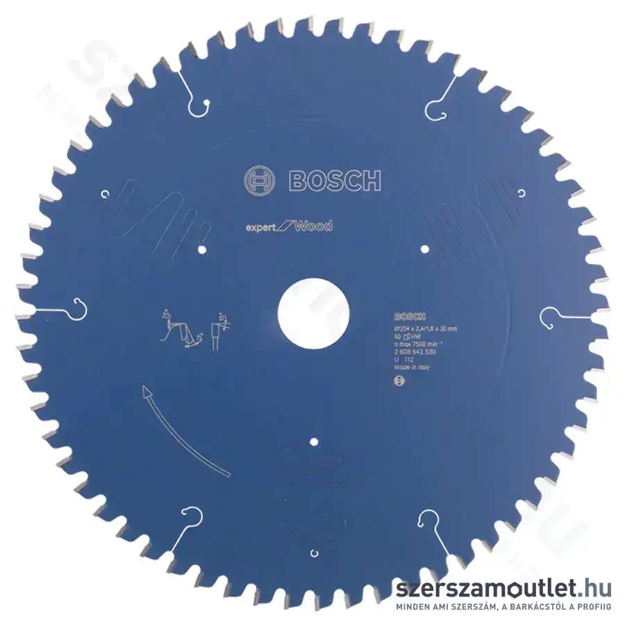BOSCH Expert for Wood körfűrészlapok leszabó és gérvágó fűrészekhez, 254x2,4/1,8x30mm 60 fog