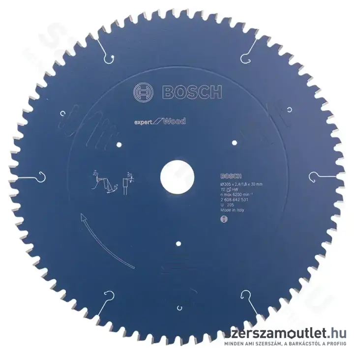 BOSCH Expert for Wood körfűrészlapok leszabó és gérvágó fűrészekhez, 305x2,4/1,8x30mm 72 fog