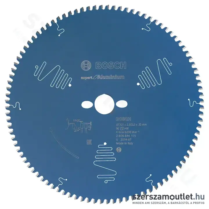 BOSCH Expert for Aluminium körfűrészlapok gérvágó fűrészekhez 305x2,8/2,0x30mm 96 fog HLTCG
