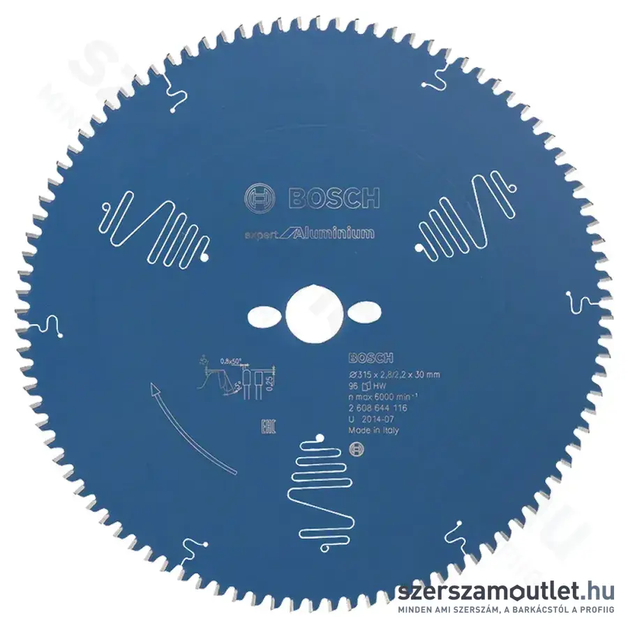 BOSCH Expert for Aluminium körfűrészlapok gérvágó fűrészekhez 315x2,8/2,0x30mm 96 fog HLTCG