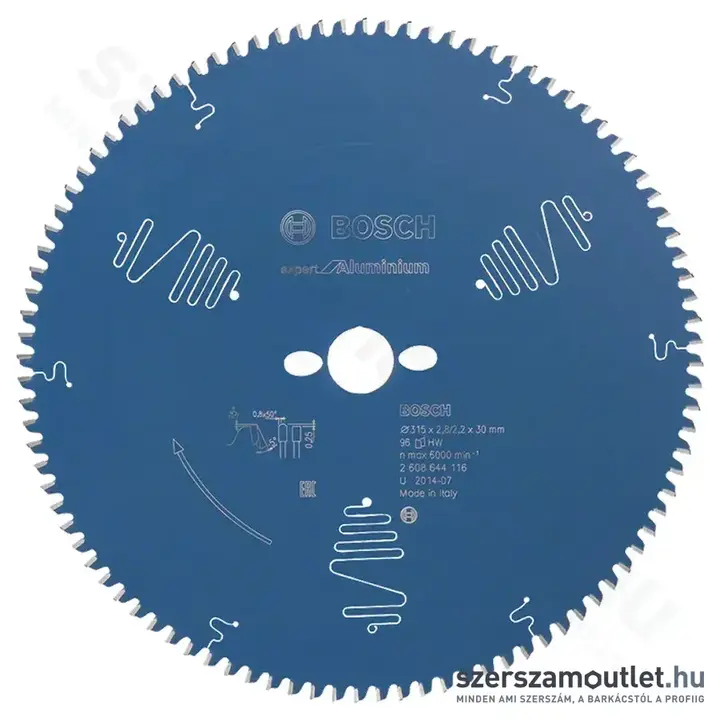 BOSCH Expert for Aluminium körfűrészlapok gérvágó fűrészekhez 315x2,8/2,0x30mm 96 fog HLTCG