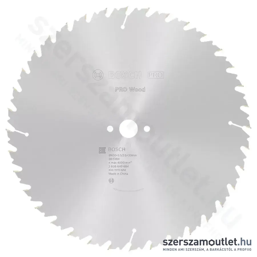 BOSCH Speedline Wood körfűrészlap asztali körfűrészekhez 400x3,5/2,5x30mm 36 fog