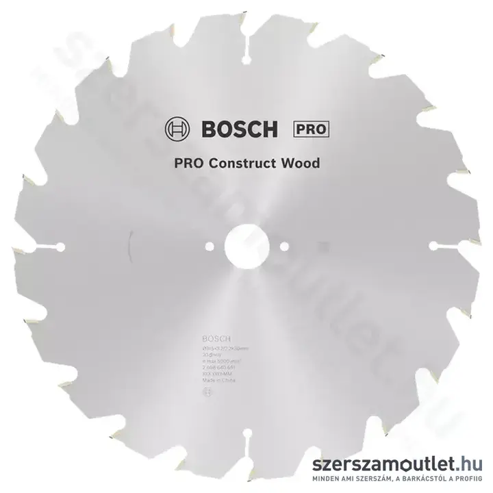 BOSCH Construct Wood szögálló körfűrészlap asztali körfűrészekhez 315x3,2/2,2x30mm 20 fog