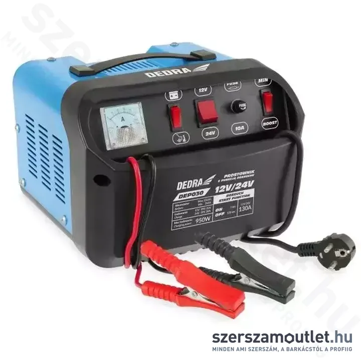 DEDRA Akkumulátortöltő egyenirányú indítás funkcióval 350Ah 12/24V 950W