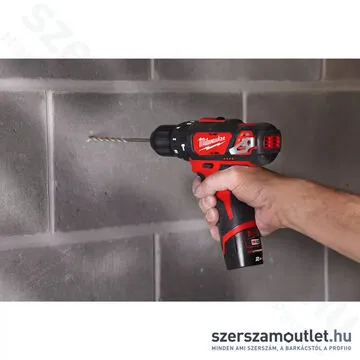 MILWAUKEE M12 BPD-202C Akkus ütvefúró-csavarozó kofferben (30Nm/2x2,0Ah/12V) (4933441940)