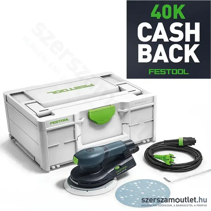 FESTOOL ETS EC 150/3 EQ-Plus excentercsiszoló Systainer-ben (400W/150mm)