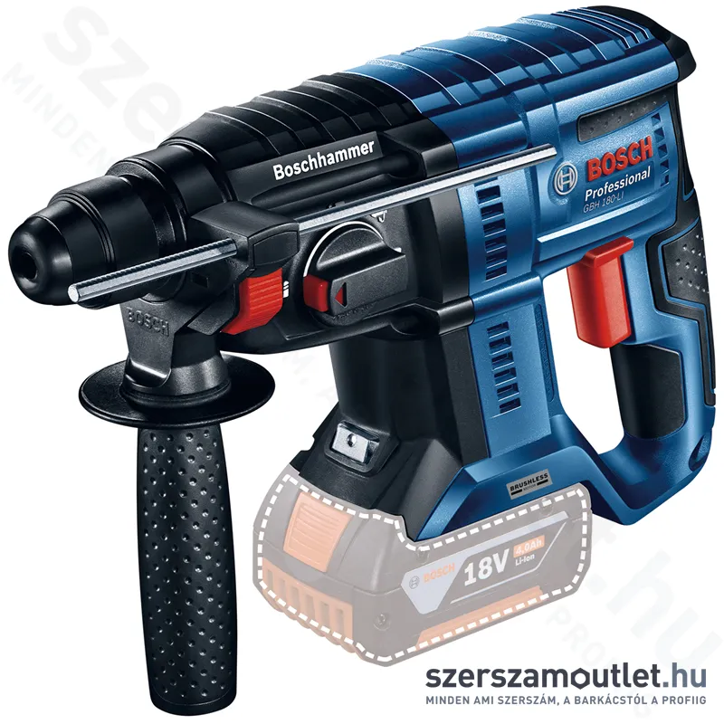BOSCH GBH 180-LI Akkus fúró-vésőkalapács szénkefementes (18V/2J) (Akku és töltő nélkül!)