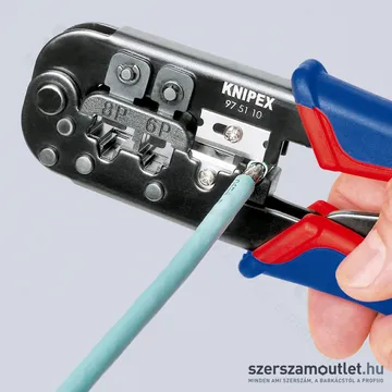 KNIPEX Krimpelő fogó, barnított (blankoló) Western-dugóhoz 190mm (97 51 10 SB)