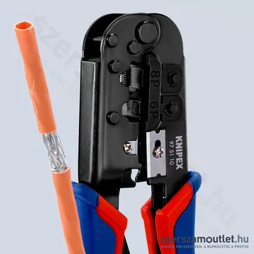 KNIPEX Krimpelő fogó, barnított (blankoló) Western-dugóhoz 190mm (97 51 10 SB)