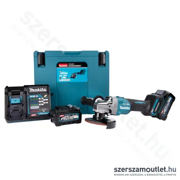 MAKITA GA005GM201 Akkus szénkefementes sarokcsiszoló 125mm, MAKPAC kofferben (2x4,0Ah/40V)