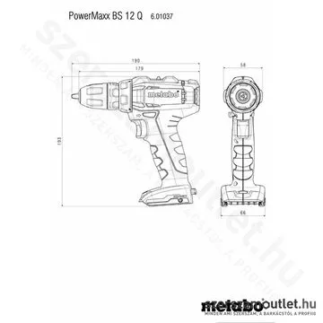 METABO PowerMaxx BS 12 QUICK Akkus fúró-csavarozó metaBOXban (Akku és töltő nélkül!)