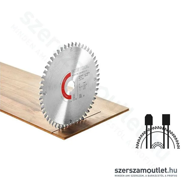 FESTOOL körfűrészlap 160x1,8x20 TF52 TS55F-hez laminált LAMINATE/HPL