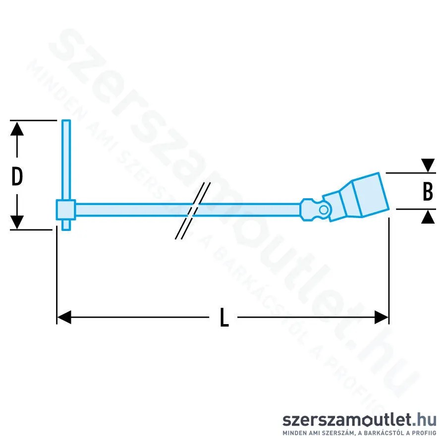 FACOM 99C Csuklós fejű T-kulcs | DIN896 | 12×434mm