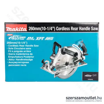MAKITA RS002GZ Akkus szénkefementes körfűrész (40V/260mm) (Akku és töltő nélkül!)