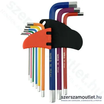 YATO Imbuszkulcs készlet, színezett 9 részes (1,5-10mm) (YT-05631)