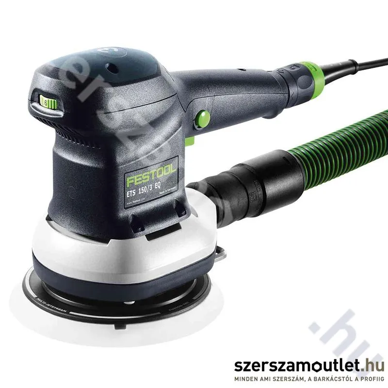 FESTOOL ETS 150/3 EQ excentercsiszoló kartondobozban, szűrőkazettával (310W/150mm)