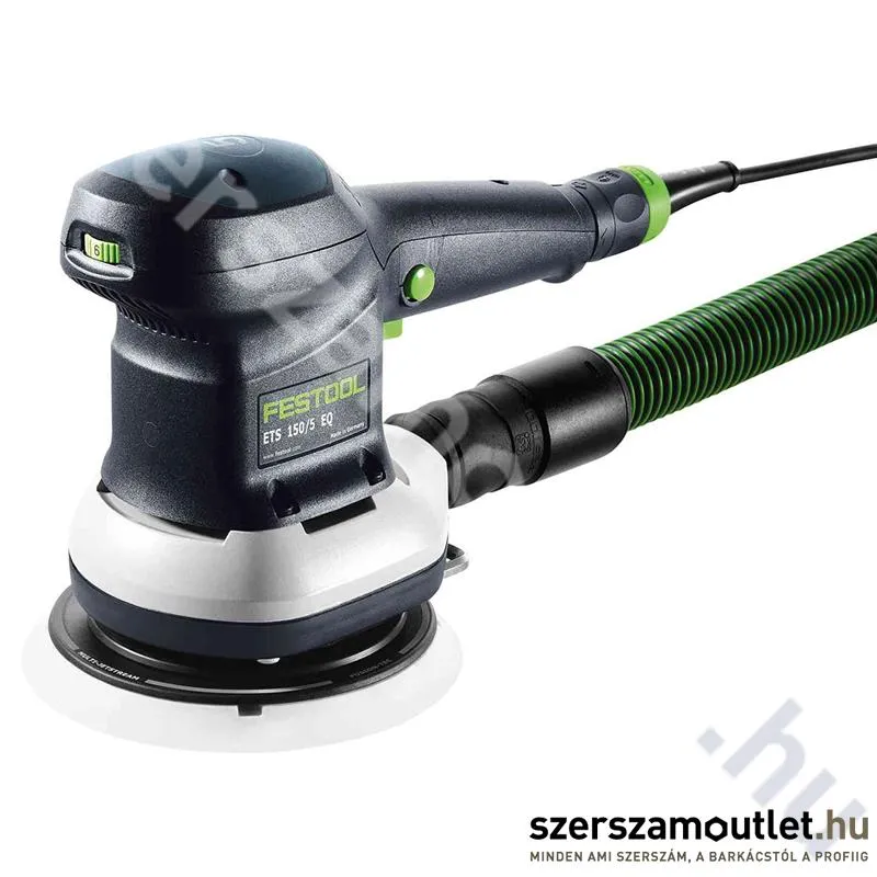 FESTOOL ETS 150/5 EQ excentercsiszoló kartondobozban, szűrőkazettával (310W/150mm)