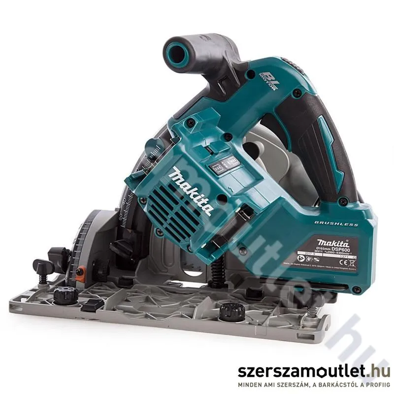 MAKITA DSP600Z Akkus szénkefementes merülő körfűrész (2x18V/165mm) (Akku és töltő nélkül!)