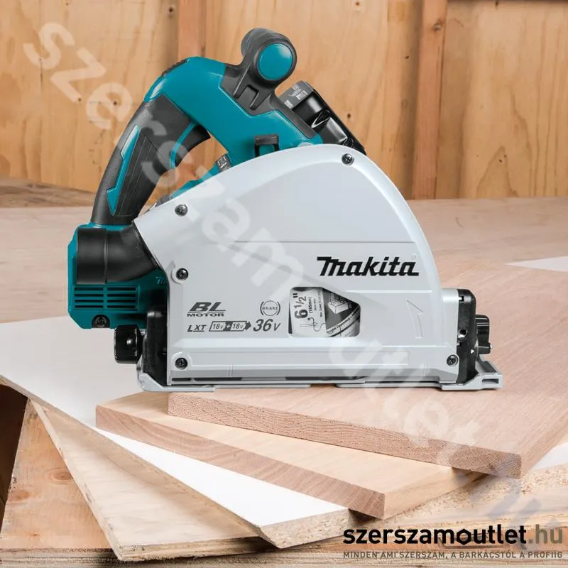 MAKITA DSP600Z Akkus szénkefementes merülő körfűrész (2x18V/165mm) (Akku és töltő nélkül!)
